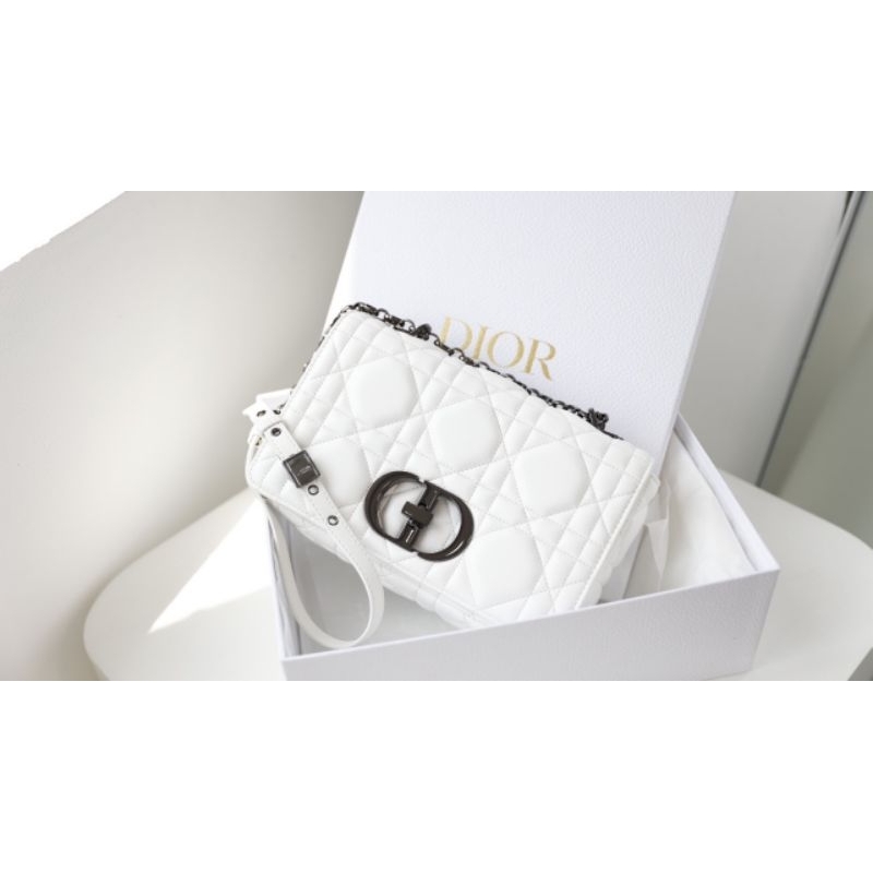 Túi xách tay dành cho nữ hàng hiệu D.I.O.R bản khóa đen da lì da thật 100% sang chảnh dã man