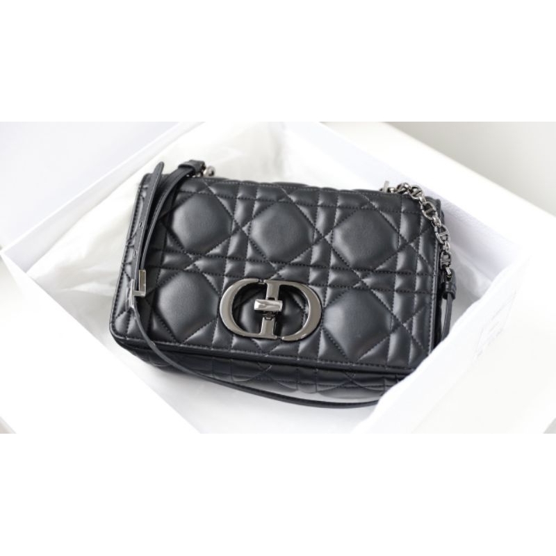 Túi xách tay dành cho nữ hàng hiệu D.I.O.R bản khóa đen da lì da thật 100% sang chảnh dã man