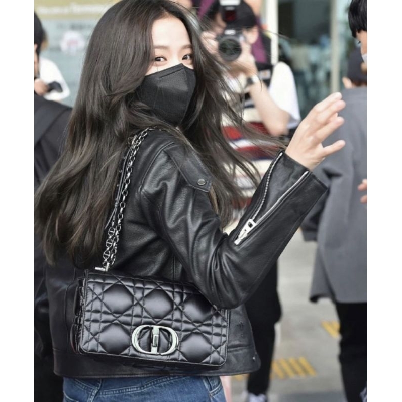Túi xách tay dành cho nữ hàng hiệu D.I.O.R bản khóa đen da lì da thật 100% sang chảnh dã man