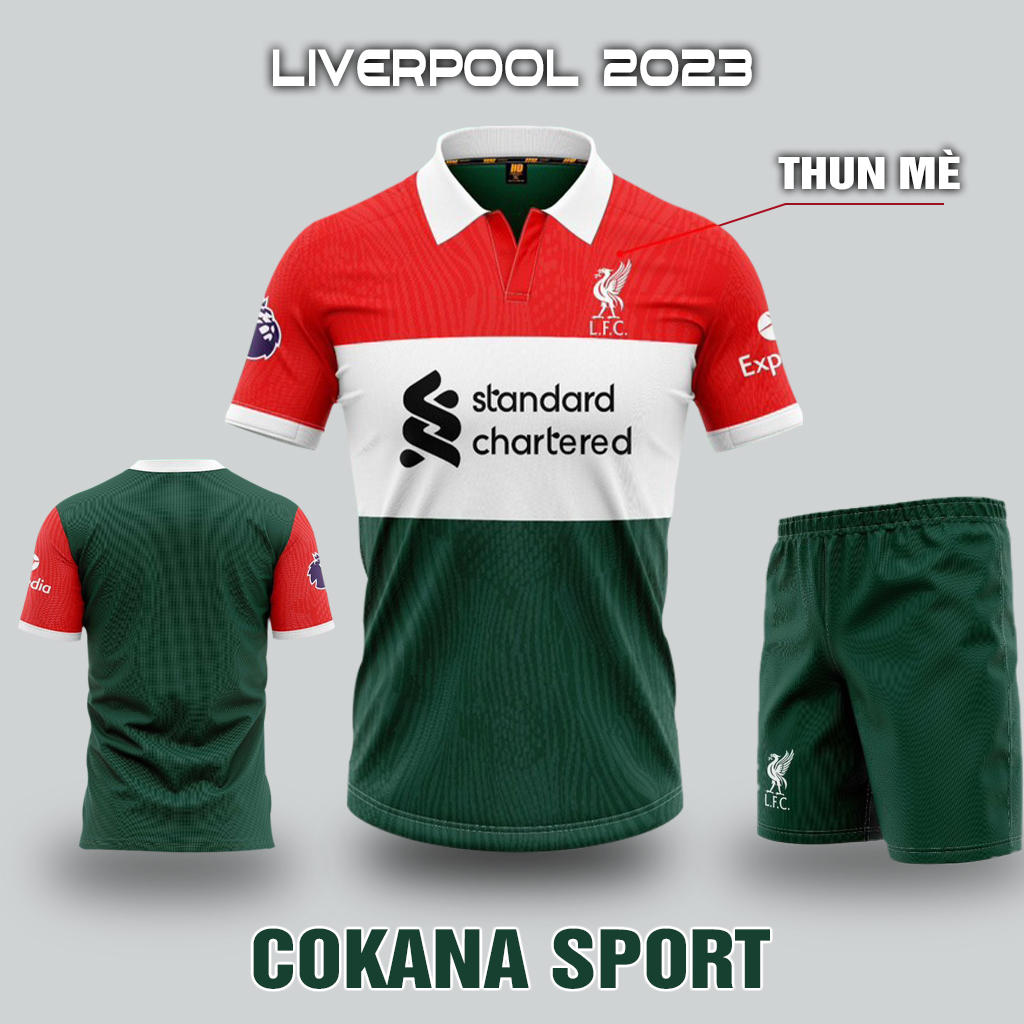 ÁO BÓNG ĐÁ THUN MÈ LIVERPOOL TÍM  - BỘ QUẦN ÁO BÓNG ĐÁ CLB LIVERPOOL TÍM THUN MÈ MÙA GIẢI 24