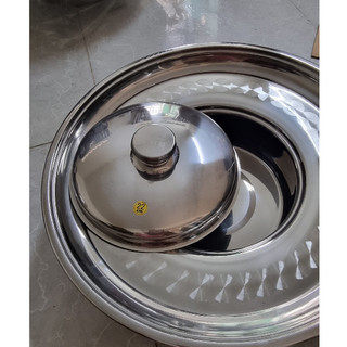 Nồi lẩu sống 22cm mâm vành 44cm inox cao cấp nấu được bếp từ