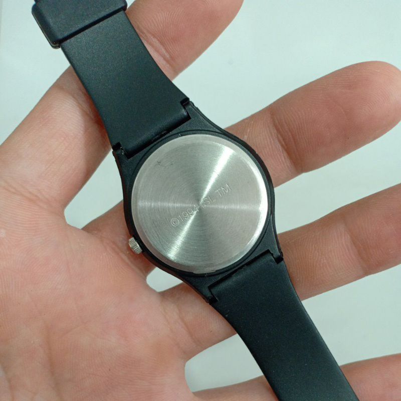 Đồng hồ si nam nữ dây nhựa hiệu HP ful đen mặt trắng