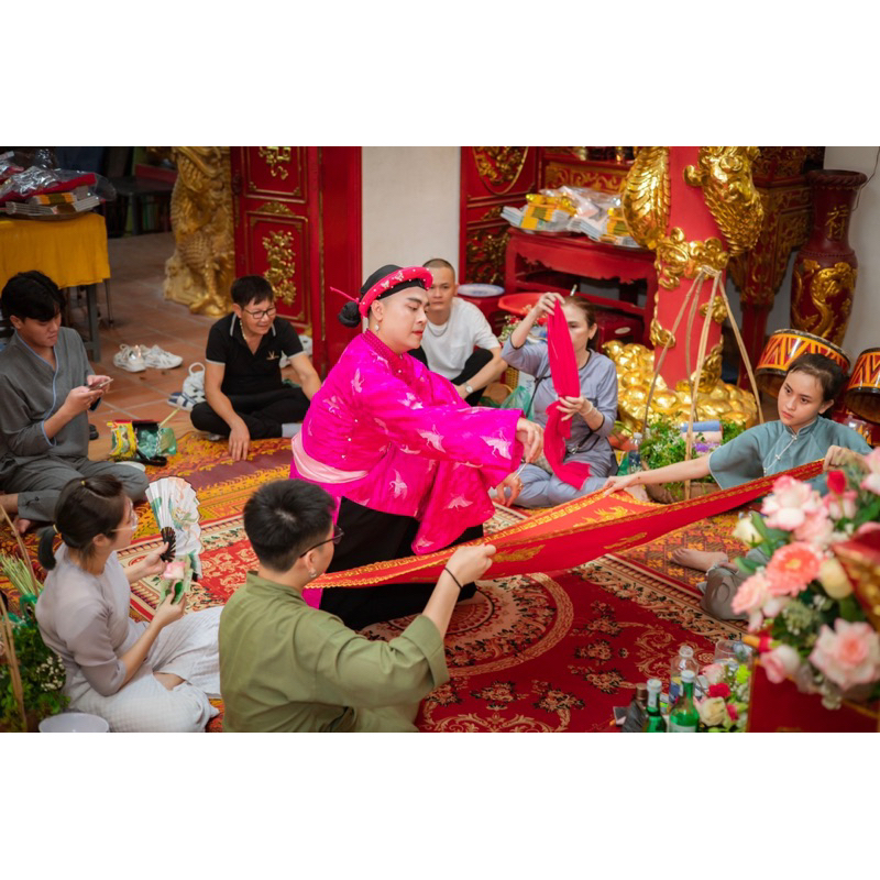 Áo Cô Bơ- cô Chín - gấm trơn - mặc mát nhẹ nhàng đơn giản -trang phục hầu đồng