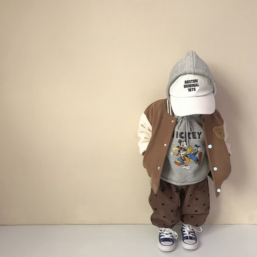 TE406 - Áo khoác bomber cho bé Hokiha Kid phối màu siêu xinh chất nỉ bông dày dặn, ấm áp size 9-19kg