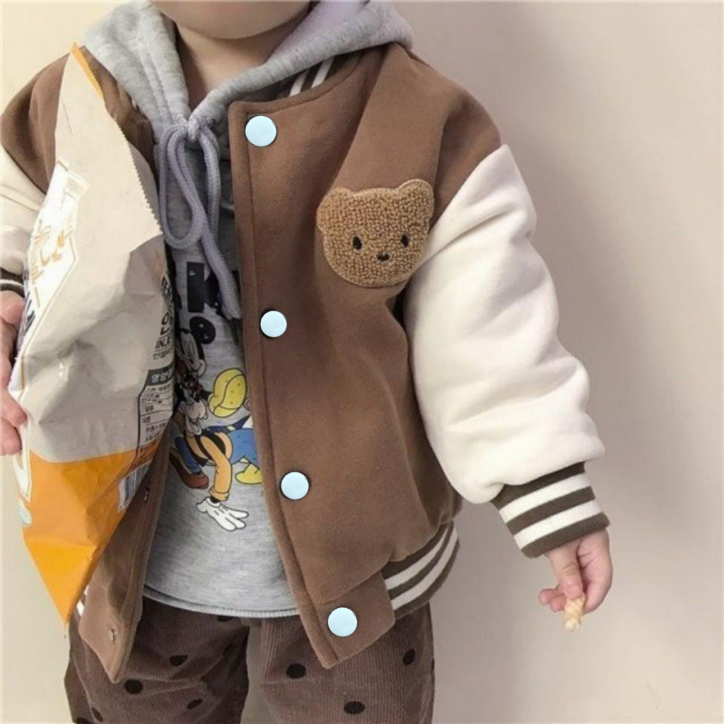TE406 - Áo khoác bomber cho bé Hokiha Kid phối màu siêu xinh chất nỉ bông dày dặn, ấm áp size 9-19kg