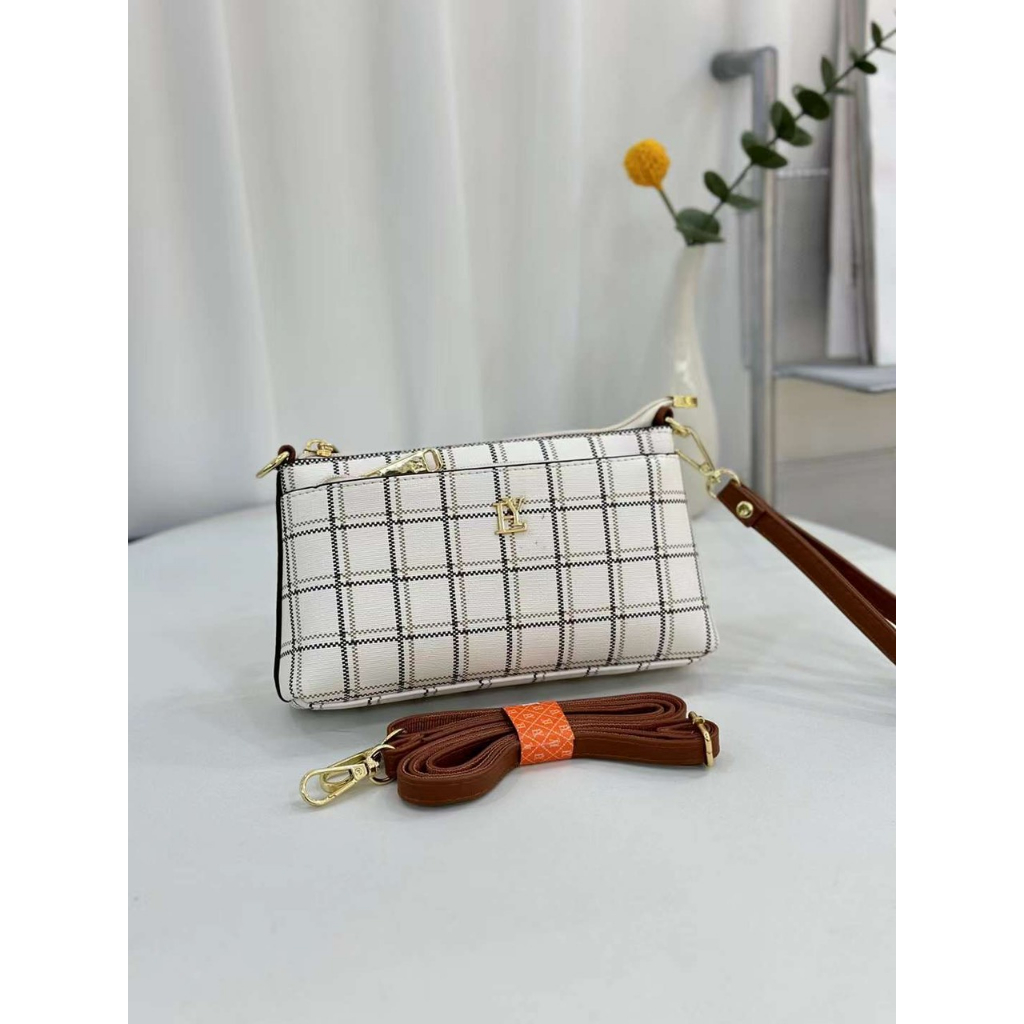 Ví dài nữ cầm tay dự tiệc kèm dây đeo chéo ví clutch da cao cấp họa tiết monogram thời trang trung niên đẹp giá rẻ 1243