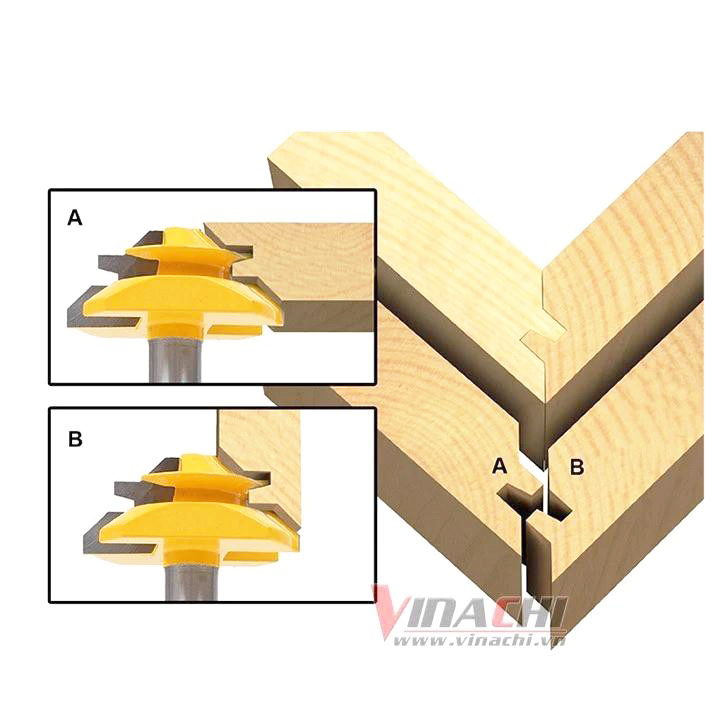 Mũi Ghép Góc Hộp Vuông Cốt 12.7 - Ghép Góc Hộp Vuông Cho Ván Từ 0.8 -2.5cm - 1 mũi chạy 2 ván