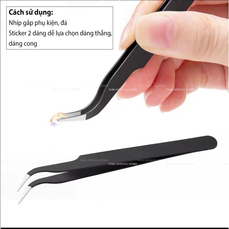 Nhíp Gắp Đá , Gắp Sticker , Gắp Phụ Kiện Nail Dáng Cong Và Thẳng