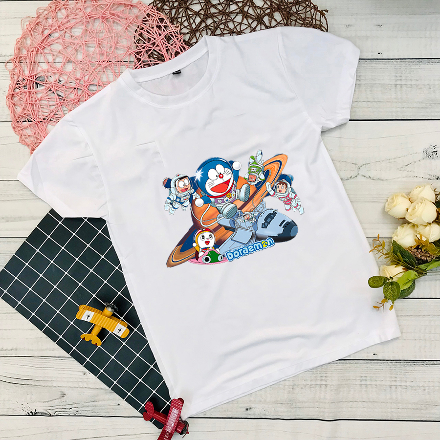 Áo thun bé trai bé gái in hình Doremon, áo phông trẻ em chất đẹp mềm mịn thoáng mát size từ 10kg - 65kg