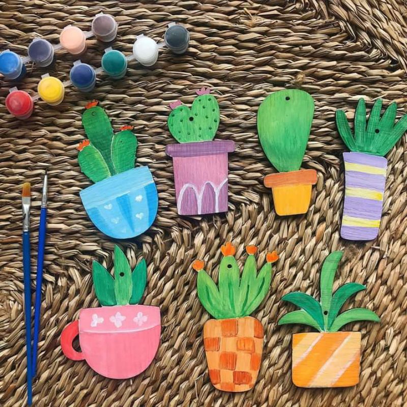 Bộ 10 Hình Gỗ Tô Màu Cho Bé Theo Chủ Đề Sáng Tạo - Quà Tặng HAllOWEEN, NOEL Cho Bé