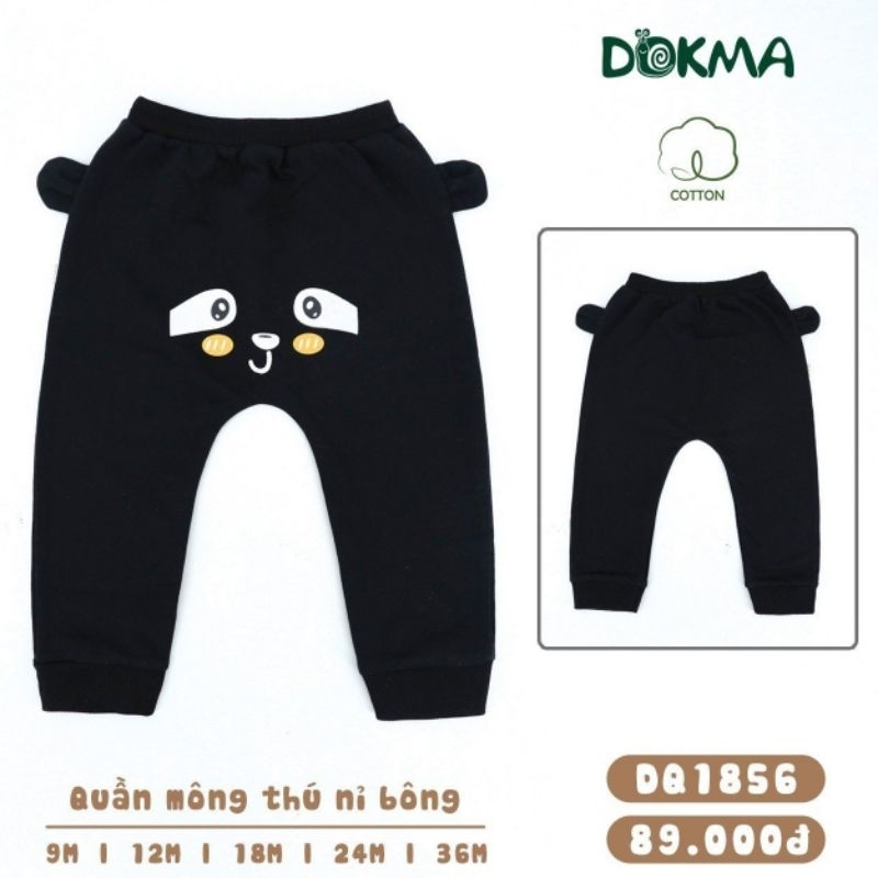 Quần sơ sinh mông thú nỉ bông Dokma 6-36M