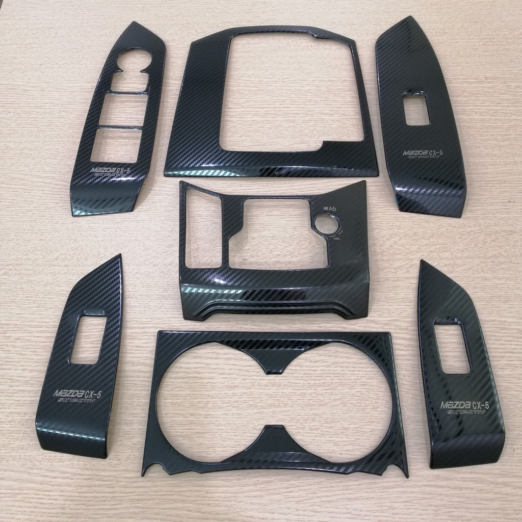 Ốp nội thất xe Mazda CX5 2018 đến 2023 mẫu titan/ carbon đẹp, thể thao, trang trí chống xước cho xe