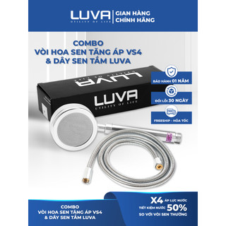 Combo vòi sen tăng áp LUVA VS4 kèm dây sen LUVA GK2 inox 304 dài 1.5m, bảo hành 1 năm, đổi lỗi 100 ngày, hàng chính hãng