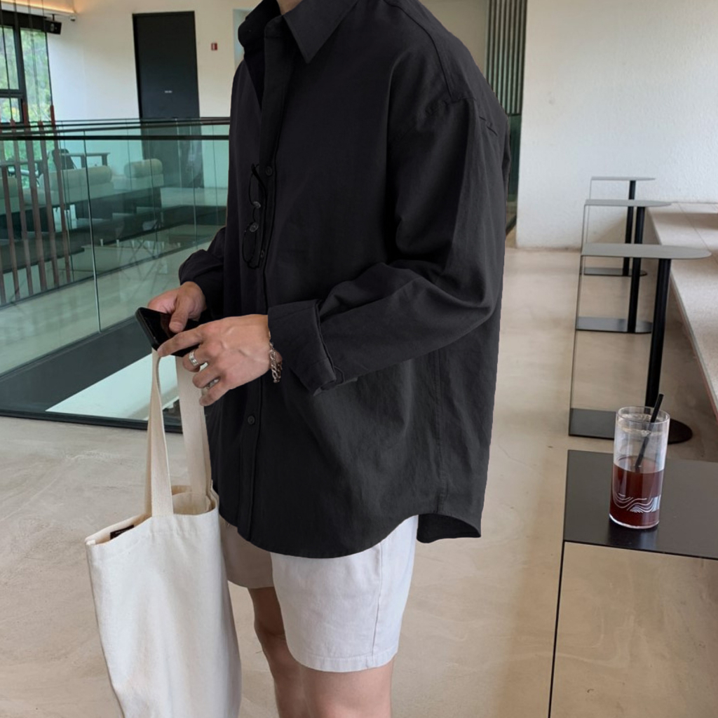 Áo sơ mi nam cổ bẻ dài tay vải LINEN cao cấp,phom dáng thoải mái thấm hút cực tốt - LUCIINON