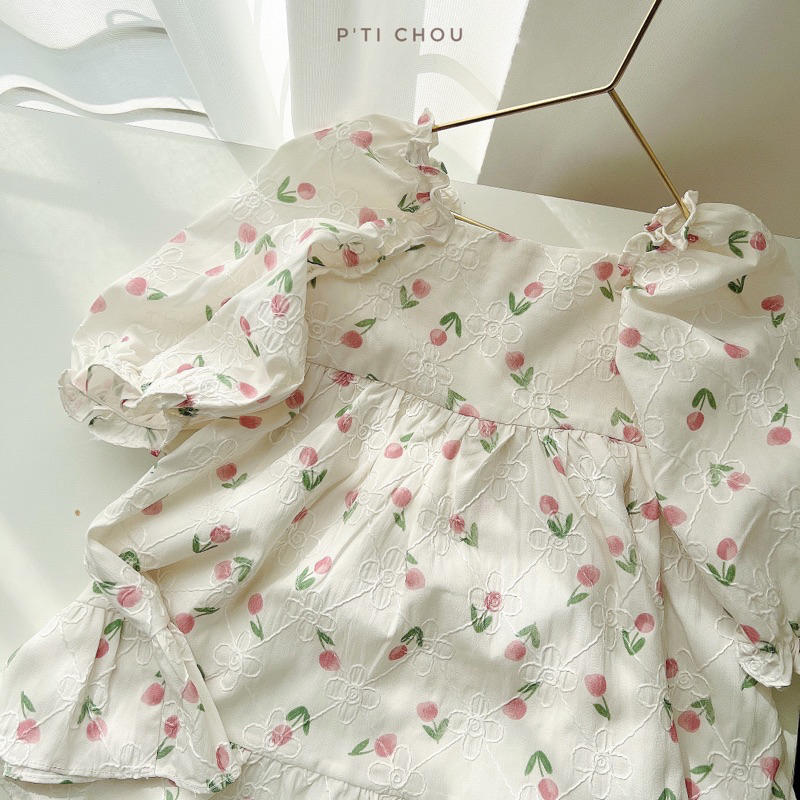 Tulip dress Váy hoa ren Tulip thiết kế P'ti chou cho bé 8kg - 23kg