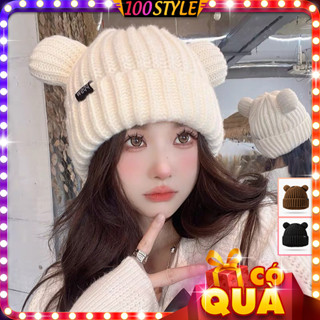 Nón Len Gân Nam Nữ Dày Ấm Phối Tai Gấu Good Bear