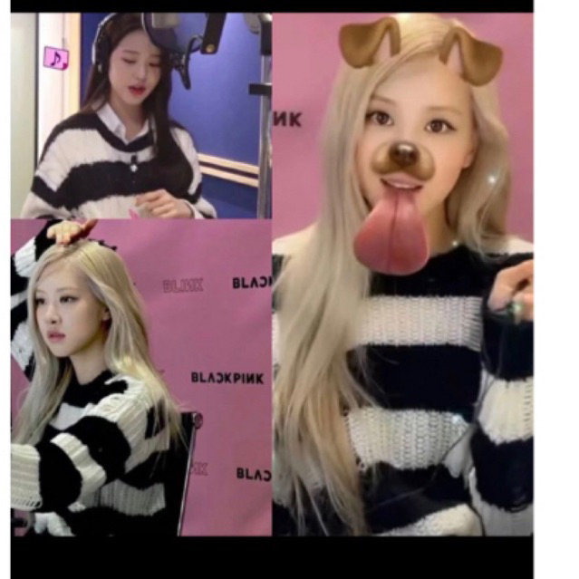 Áo len kẻ ngang giống Rosé ,Jisoo,Wonyoung