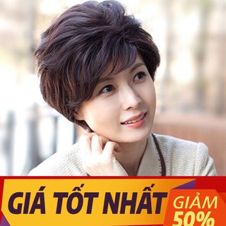 [TẶNG LƯỚI] Tóc giả nữ nguyên đầu trung niên Hàn Quốc cao cấp - TG45