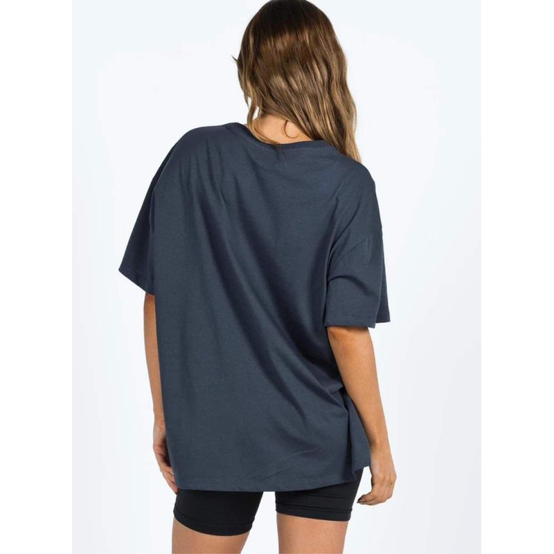 Áo cánh dơi form rộng thun cotton cá sấu 2 màu in chữ