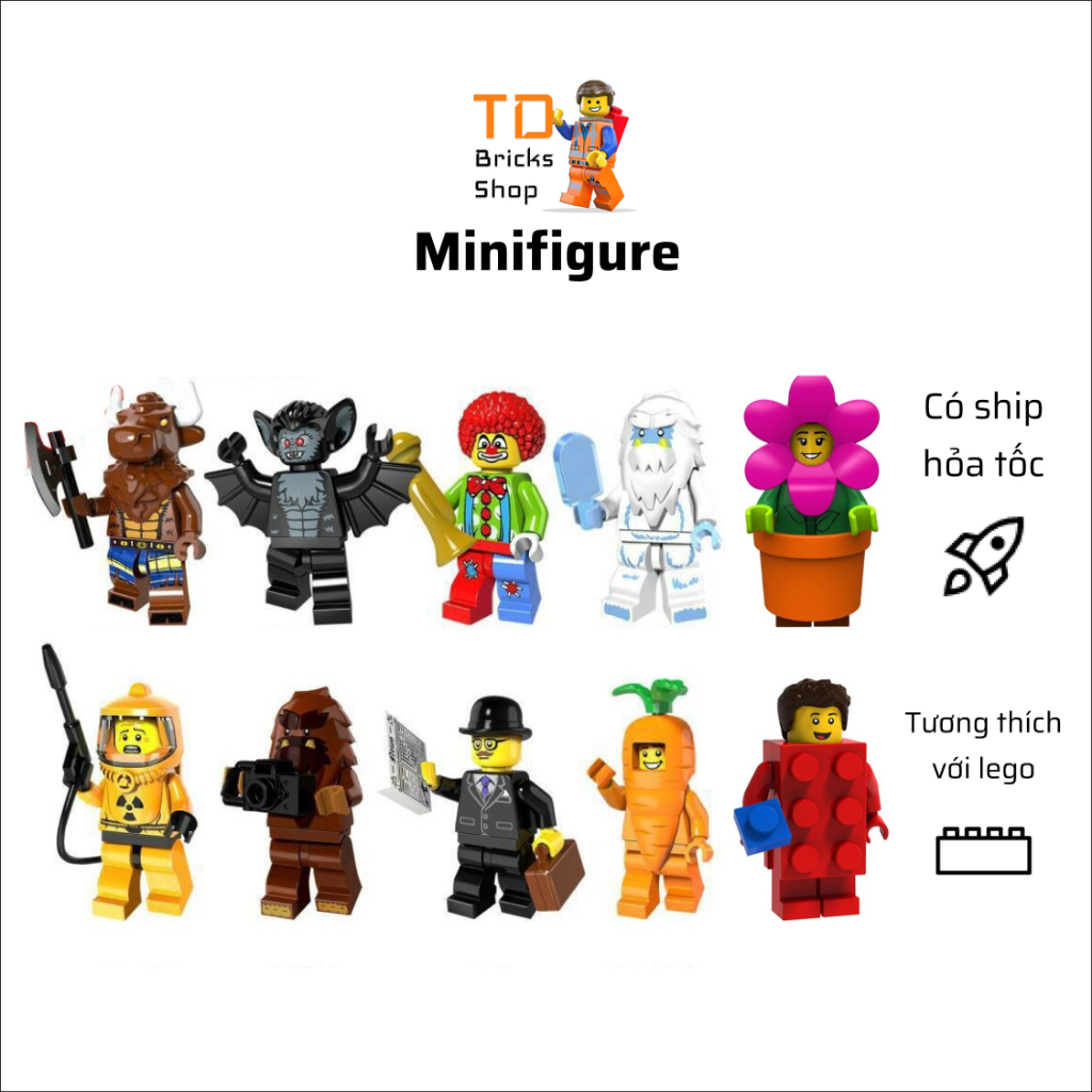 Minifigures, đồ chơi lắp ráp mô hình nhân vật hóa trang ngộ nghĩnh, vui nhộn và ma quái, PG8087, PG8151, PG8222