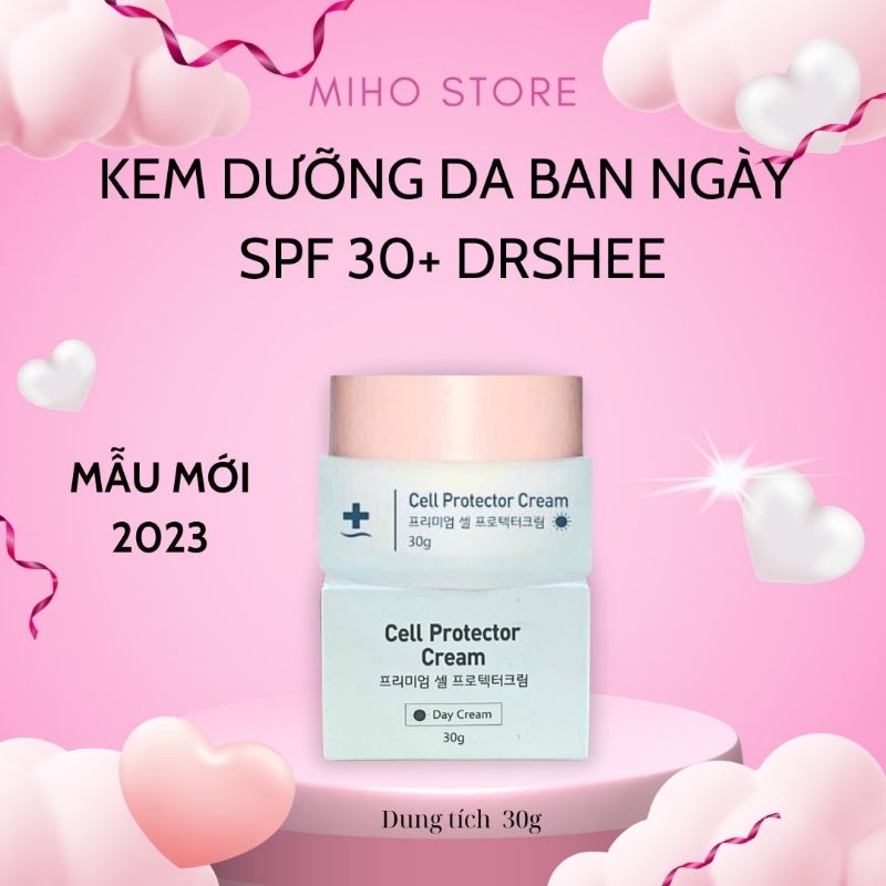 Kem ngày Drshee dưỡng trắng da, mịn màng, chống nắng, nâng tone Face Day Cream Dr.shee Cell Protector Cream 30g