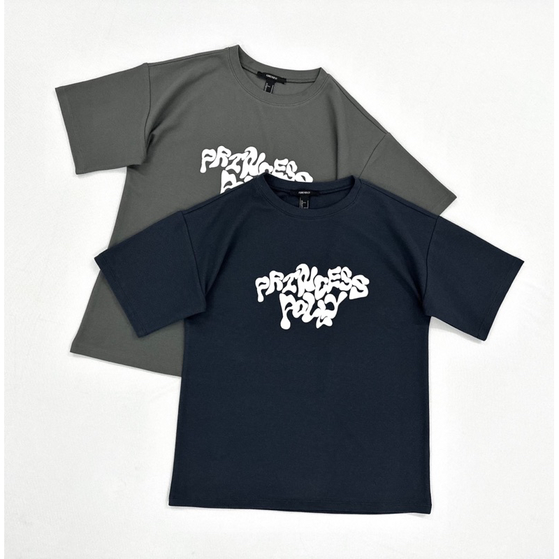 Áo cánh dơi form rộng thun cotton cá sấu 2 màu in chữ