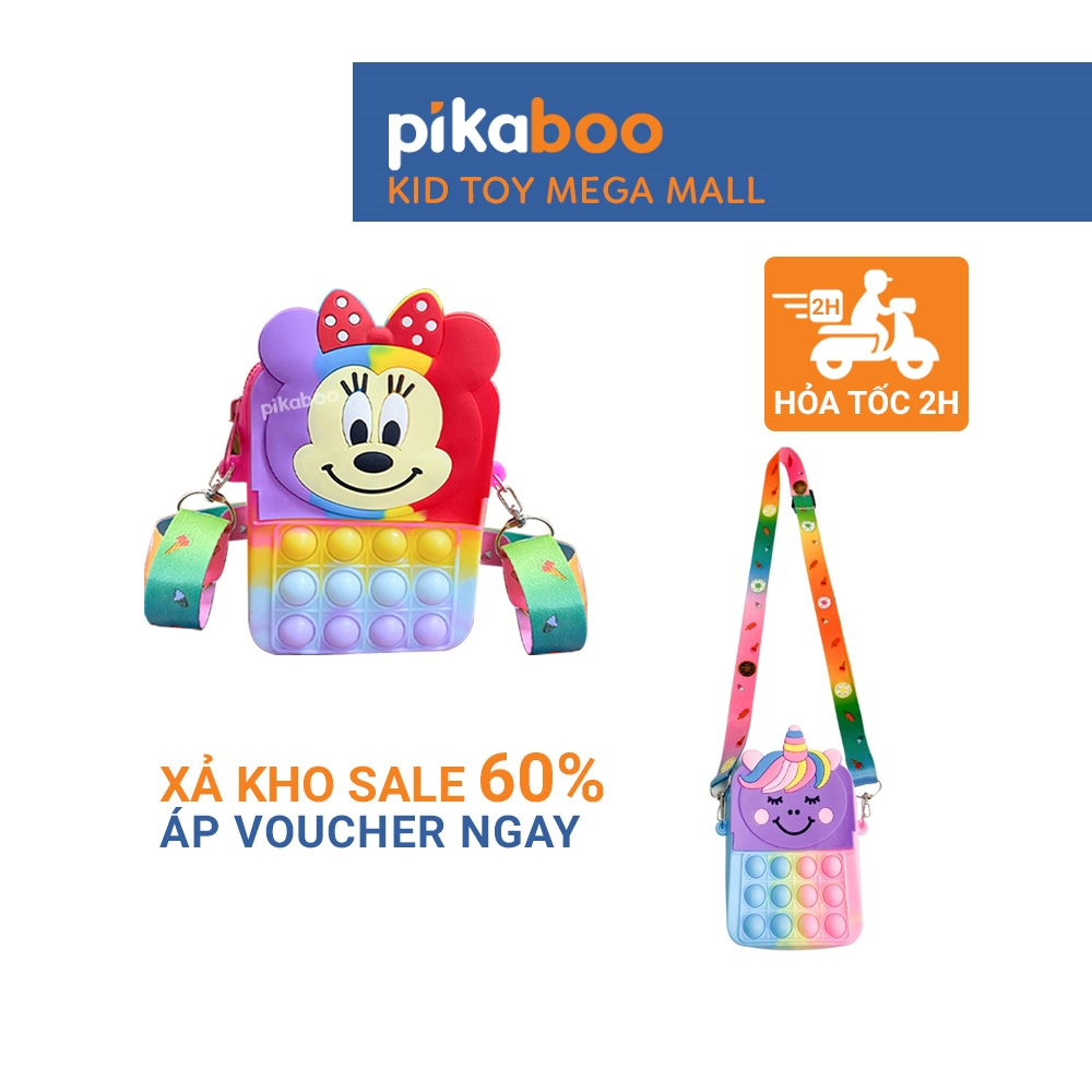 Túi Pop it cho bé gái đeo chéo cao cấp Pikaboo giải tỏa căng thẳng chất liệu an toàn
