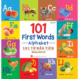 Sách - 101 từ đầu tiên, bảng chữ cái - 101 first words, alphabet - song ngữ anh việt