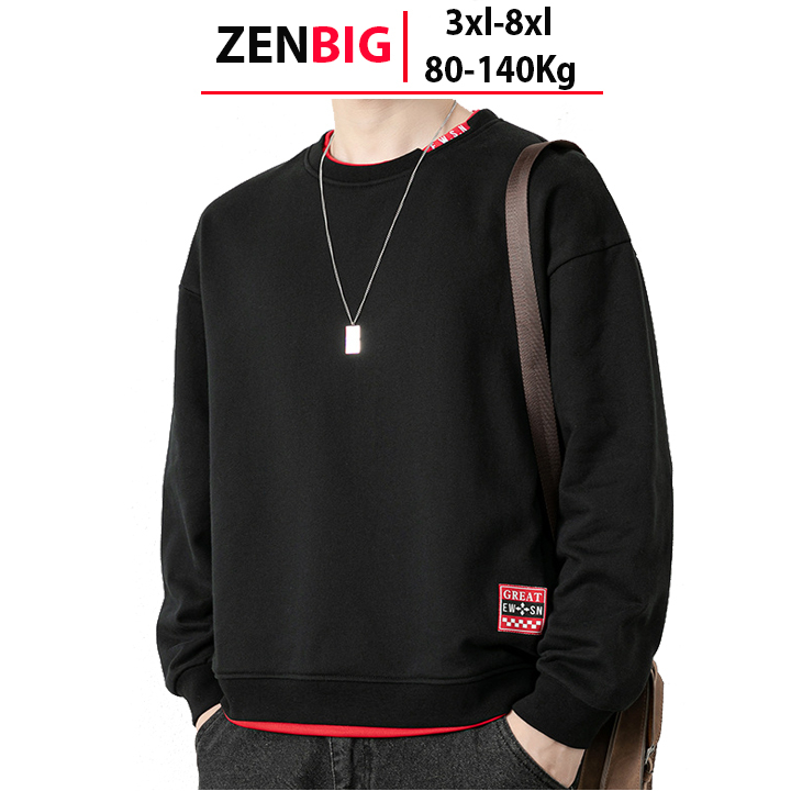 Áo nỉ sweater thu đông nam big size ZENBIG dành cho người mập người béo từ 3xl - 8xl, 90kg, 100kg, 110kg, 120kg, 130kg