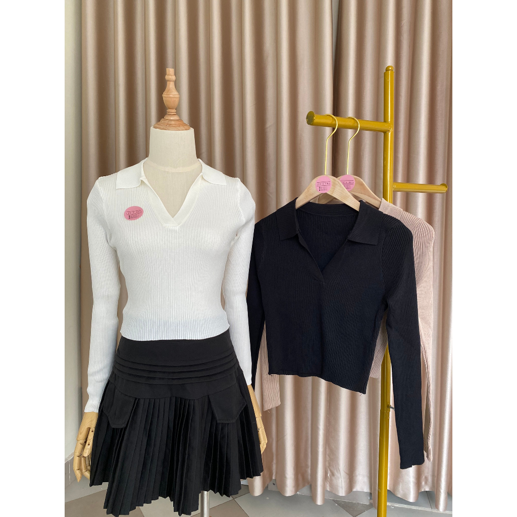 Áo Len Dài Tay Thu Đông Áo Thun Len Tăm Quảng Châu Dáng Croptop Dài Phong Cách Hàn Quốc LIZ-A341.1 | BigBuy360 - bigbuy360.vn