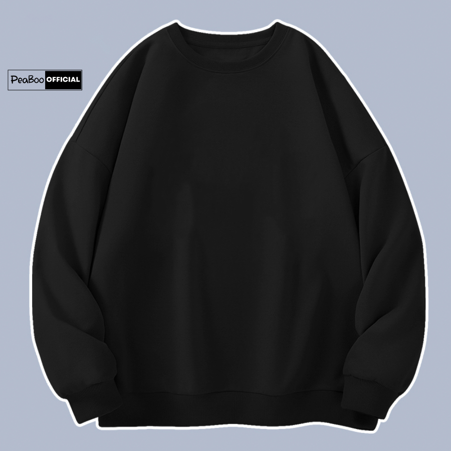 Áo Sweater Trơn Basic Nam Nữ By PEABOO Unisex Chất Nỉ Lót Bông Form Rộng