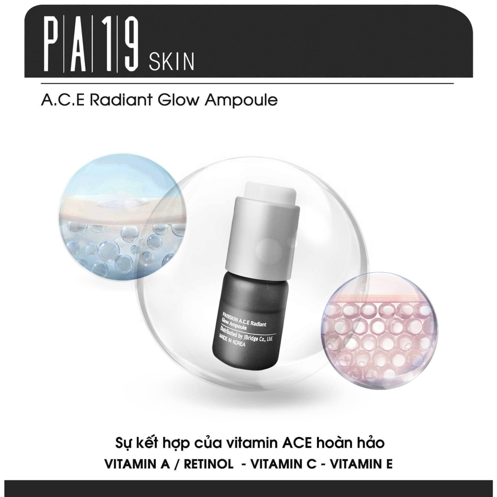 SET Tinh Chất Dưỡng Trắng Da PA19 Skin A.C.E Rdiant Glow Ampoule Whitening