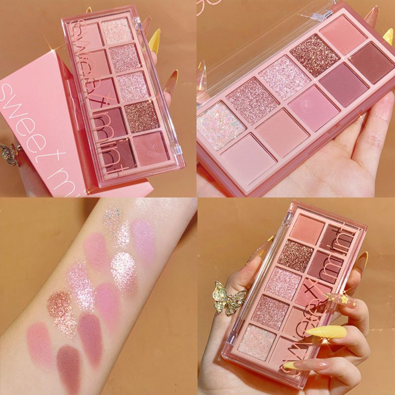 Bảng Phấn Mắt SWEET MINT 10 Màu Xinh Xắn, Lấp Lánh
