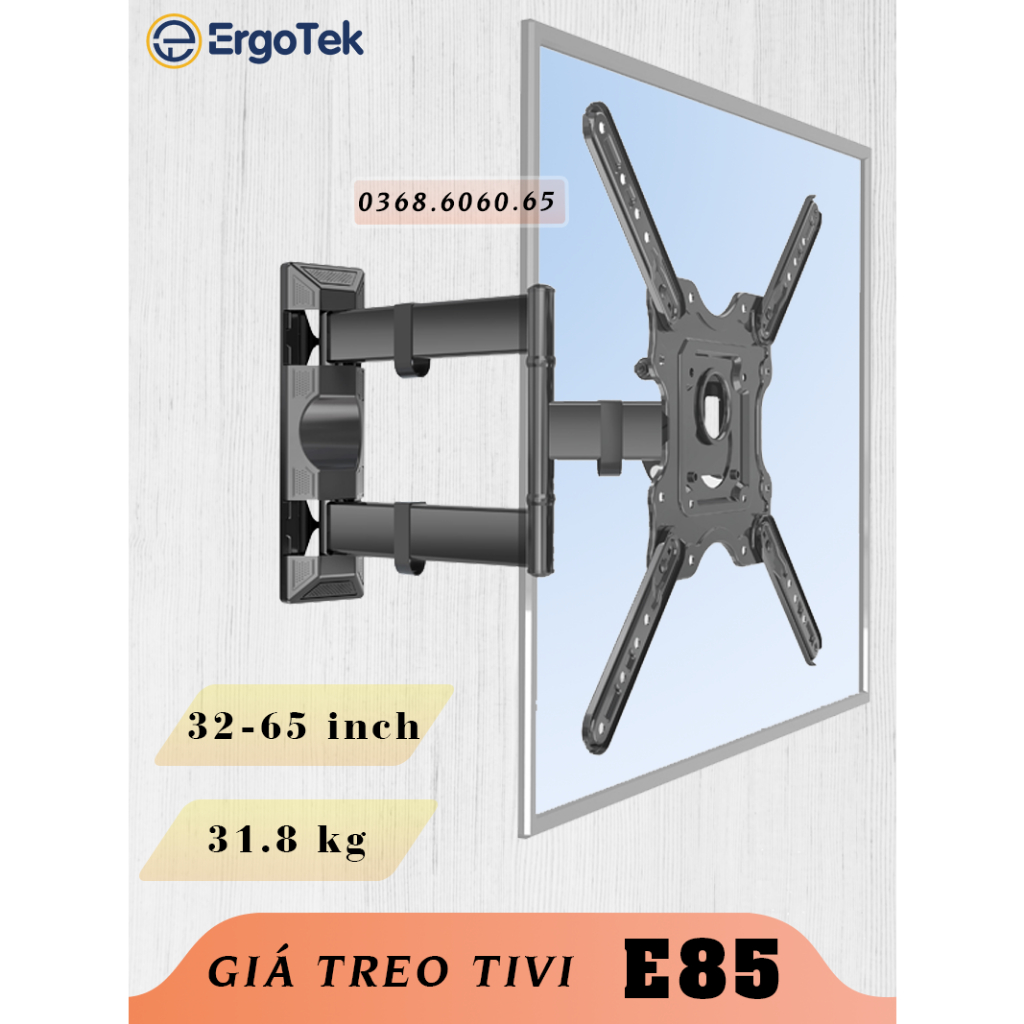 E85 P4 Giá treo Tivi xoay 360 độ, giá treo tivi kéo ra vào, khung treo tivi xoay đa năng. [32-65inch]