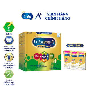 [Tặng 1 lốc sữa bột pha sẵn] Sữa bột Enfagrow A+ - 2.2kg Neuropro 4 Vị nhạt dễ uống