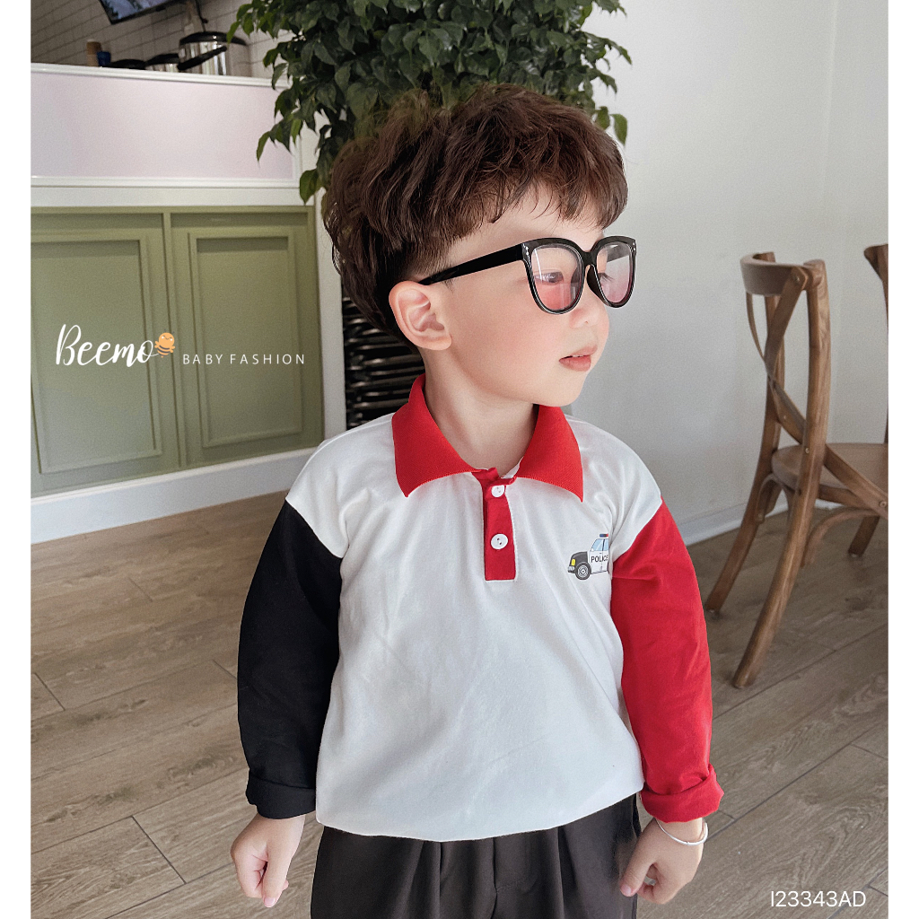 Áo Polo in hình ôtô cho bé trai Beemo,Chất liệu cotton co giãn, mềm mại an toàn cho da bé B370