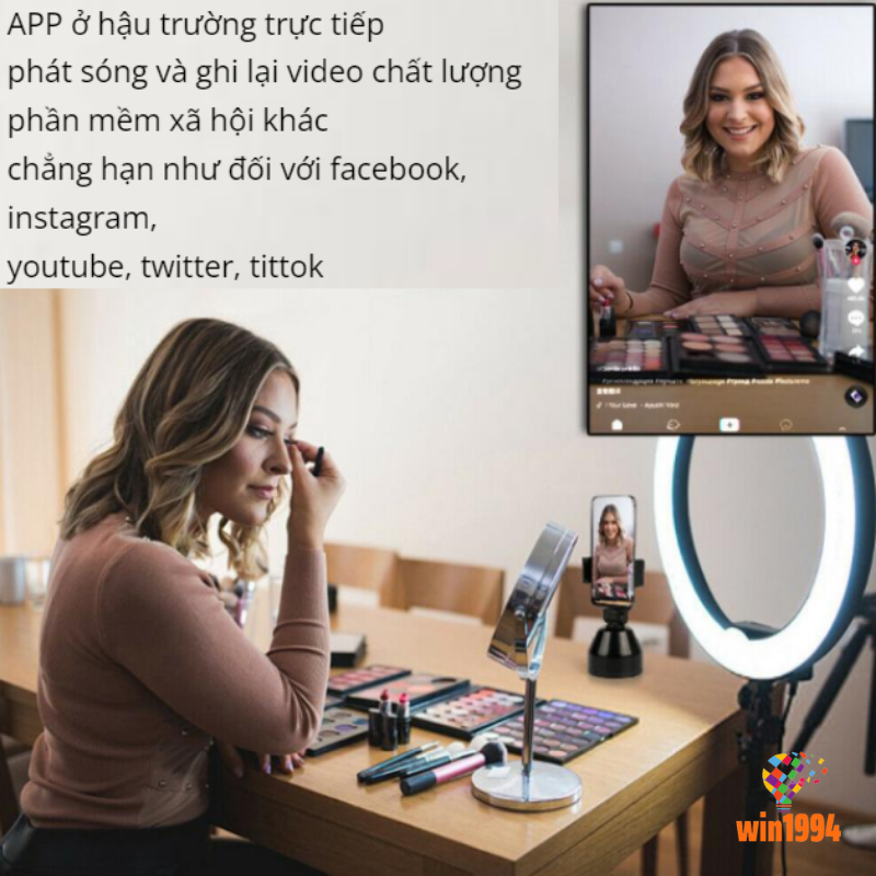 Gậy chụp hình  gimbal xoay 360 tự động, thông minh Ai, theo  dõi vị trí khuôn mặt cho quay Video, Livestream, Tiktok.