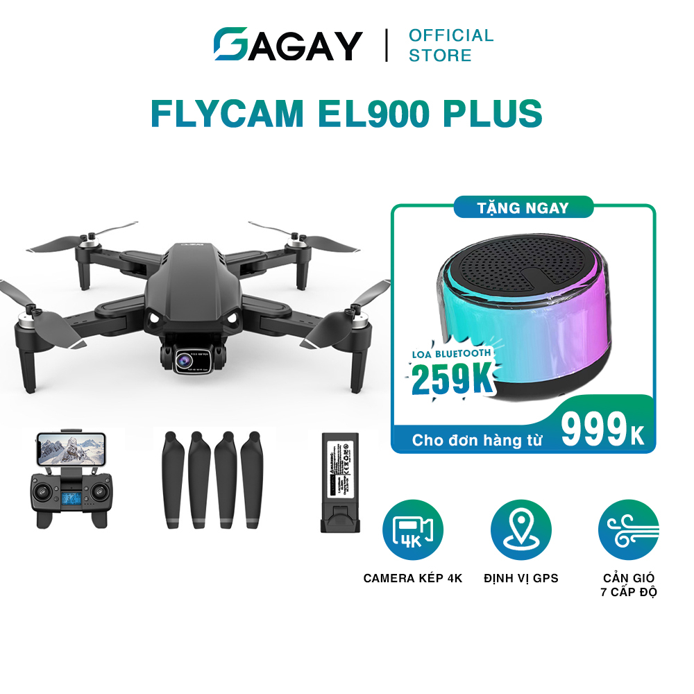 Flycam máy bay điều khiển từ xa EL900 - định vị GPS, chát lượng hình ảnh 4K, flycam thời gian bay lớn GAGAY