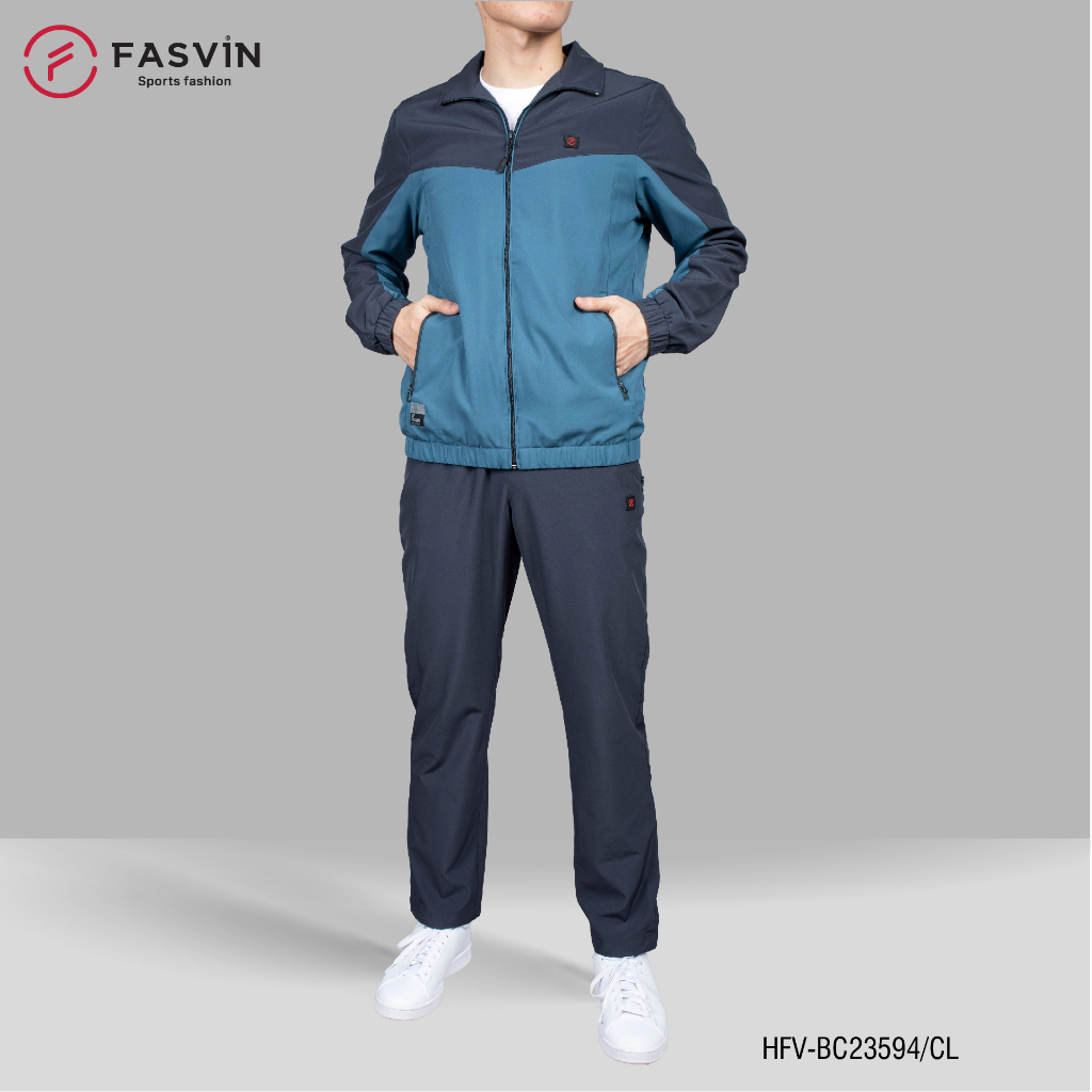 Bộ quần áo gió nam 2 lớp FASVIN BC23594.HN vải thể thao cao cấp lót vải thun hàng chính hãng