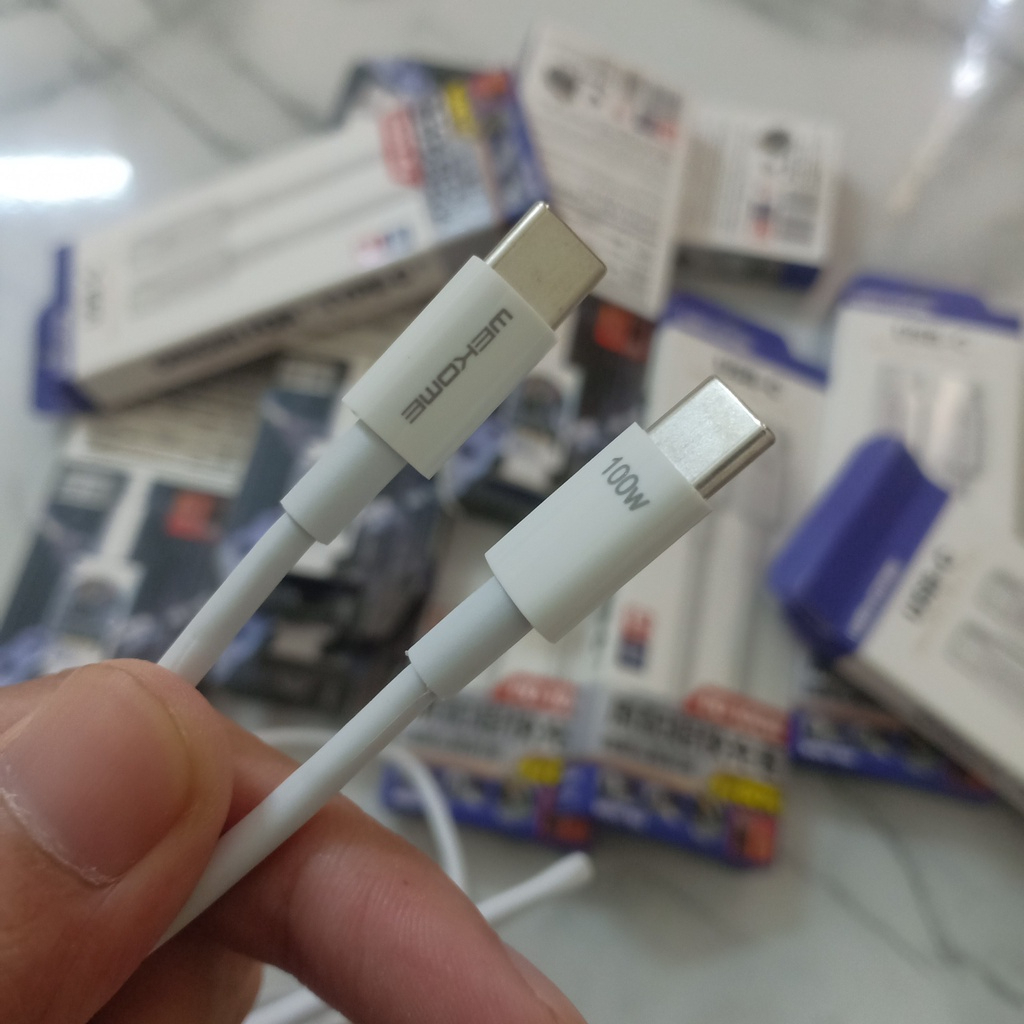 Cáp sạc nhanh TypeC to Type C Wekome 100W  WDC-182 1m cho Macbook, Laptop, điện thoại Samsung, Oppo, Xiaomi