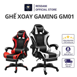 Ghế gaming gm01 thiết kế công thái học hỗ trợ cột sống , ngả 125 độ có gác chân tiện lợi , xoay 360 độ