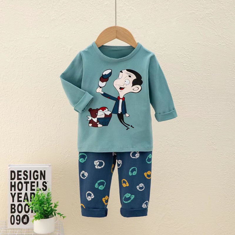 Bộ cotton bé trai cao cấp co dãn nhiều mẫu