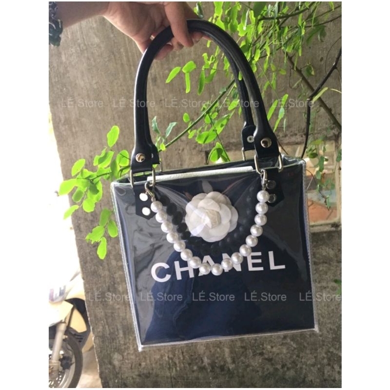 CHA NEL đen size19 hoa trà