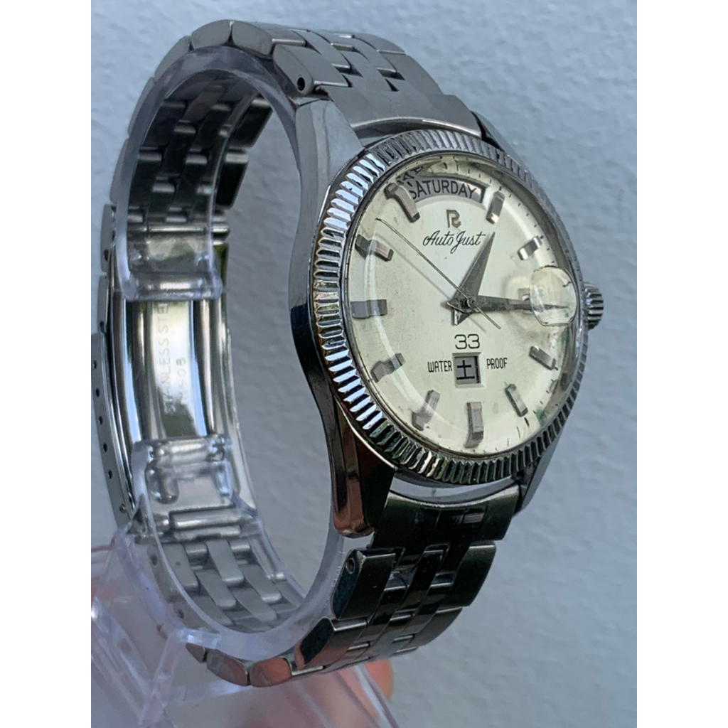 Đồng hồ nam Ricoh automatic, niềng răng cưa, dây kim loại của Nhật