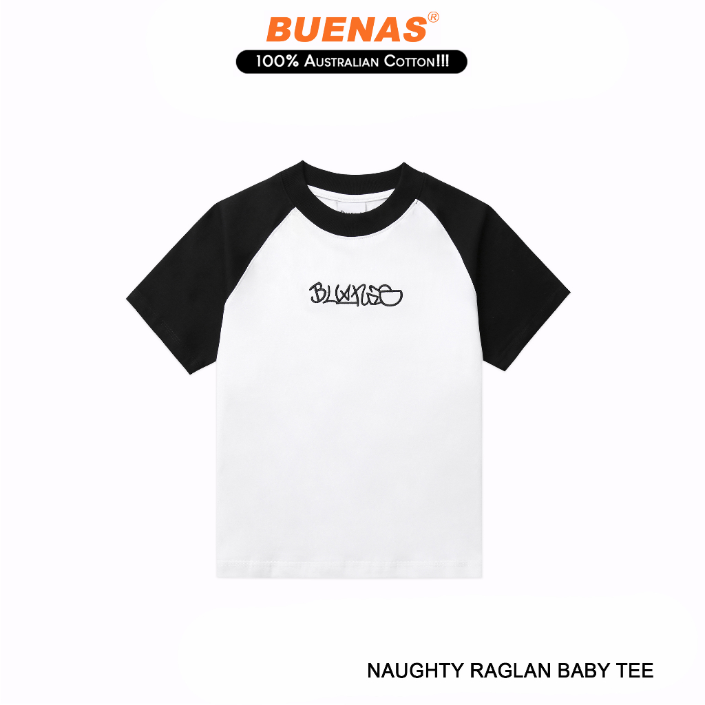 Áo thun baby tee form raglan chữ thêu Buenas BTB13