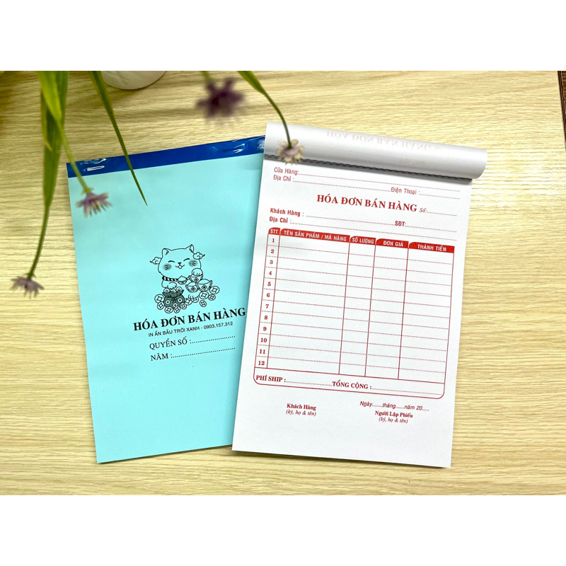 Hóa đơn bán hàng khổ A5 loai 1 liên / 2 liên