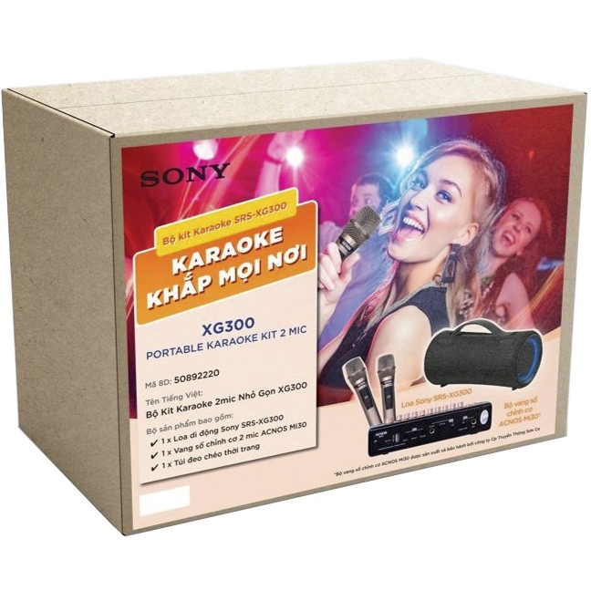 Loa không dây di động SONY XG300 Portable Karaoke Kit 02 Mic-Chính hãng, mới 100%, nguyên Seal, nguyên đai, nguyên kiện