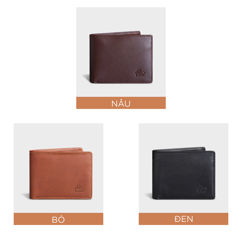 Ví nam da bò dáng ngang thời trang Lata LVN69