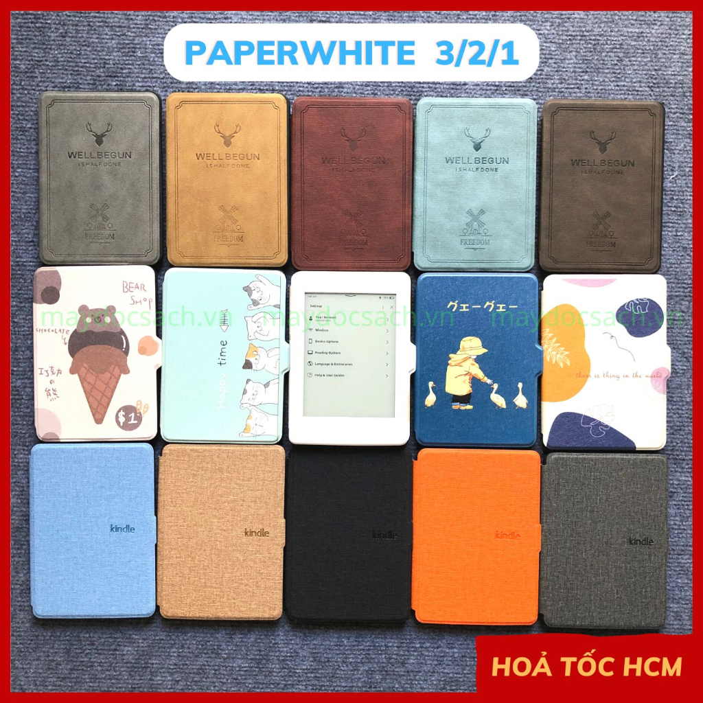 PAPERWHITE 3 | Phụ kiện cho máy đọc sách Kindle Paperwhite 3, 2, 1; bao da, cover, ốp lưng, túi đựng, miếng dán