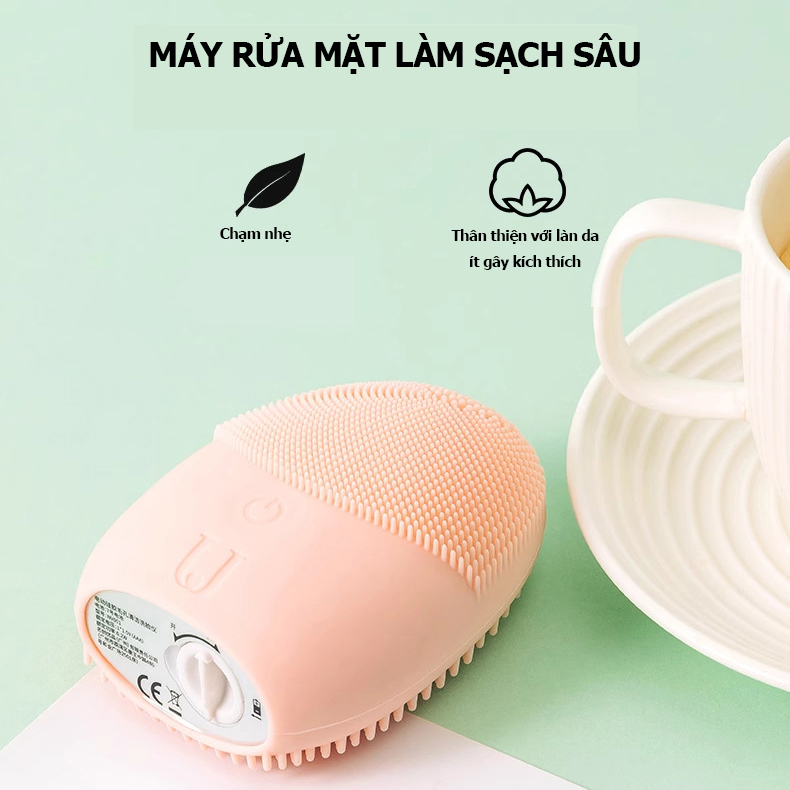 Máy rửa mặt làm sạch sâu , máy silicon rung tần số chậm - K1683